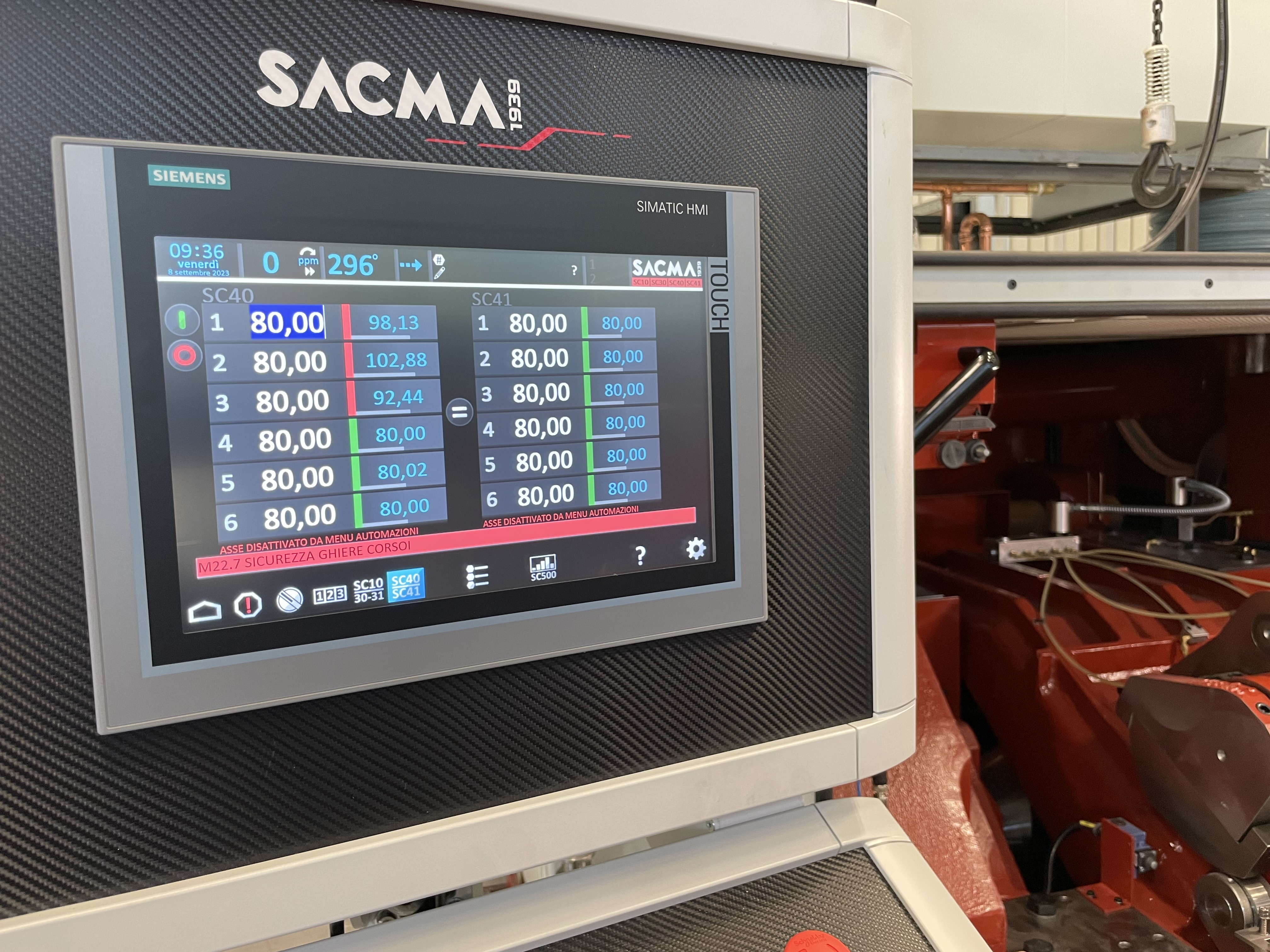 Motorization, Sacma, manufacturers, shortest intervals, M automatic motorization system, method, adjustments, automatic adjustments, data, automation, display, Ethernet port 